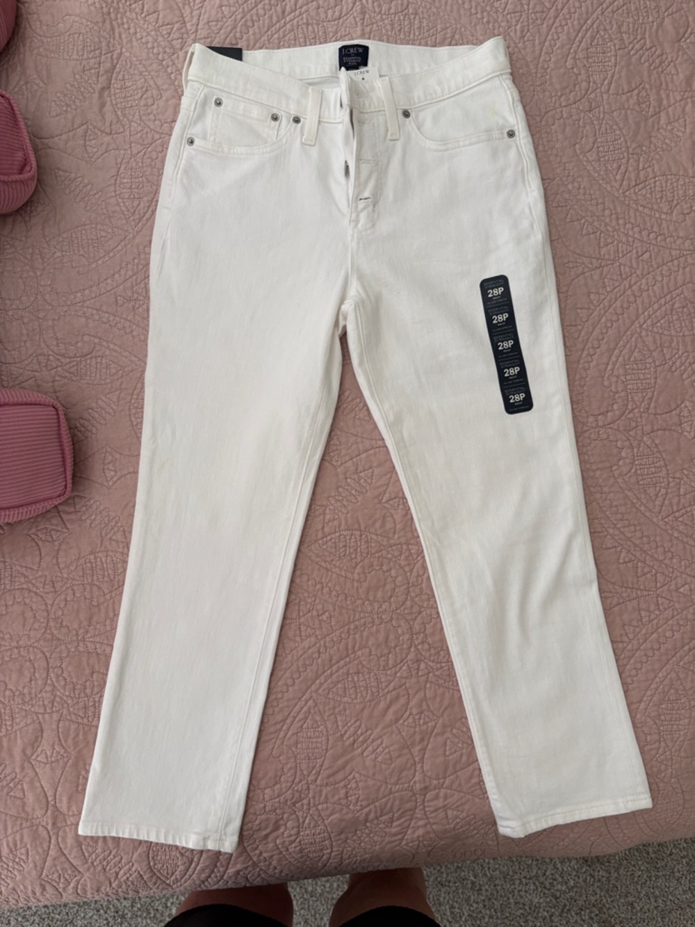 J. Crew Straight-Leg Jeans in White